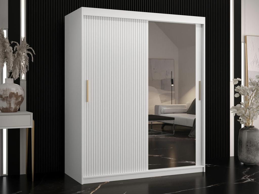 Armario Cozetiq 402 - Blanco - 200x150x62cm - Puertas de armario Correderas