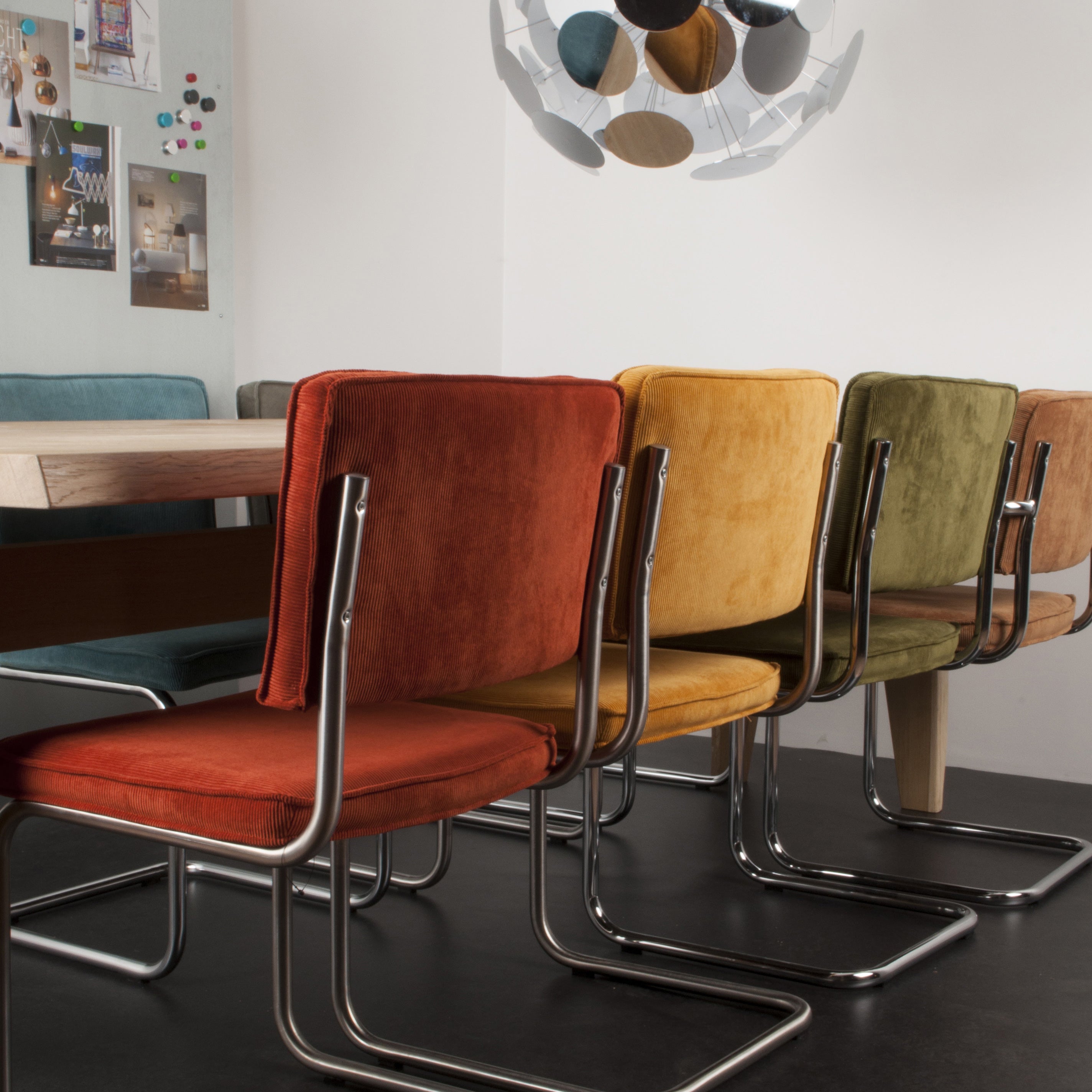 Zuiver Ridge Eetkamerstoel - Ribstof - Grijs