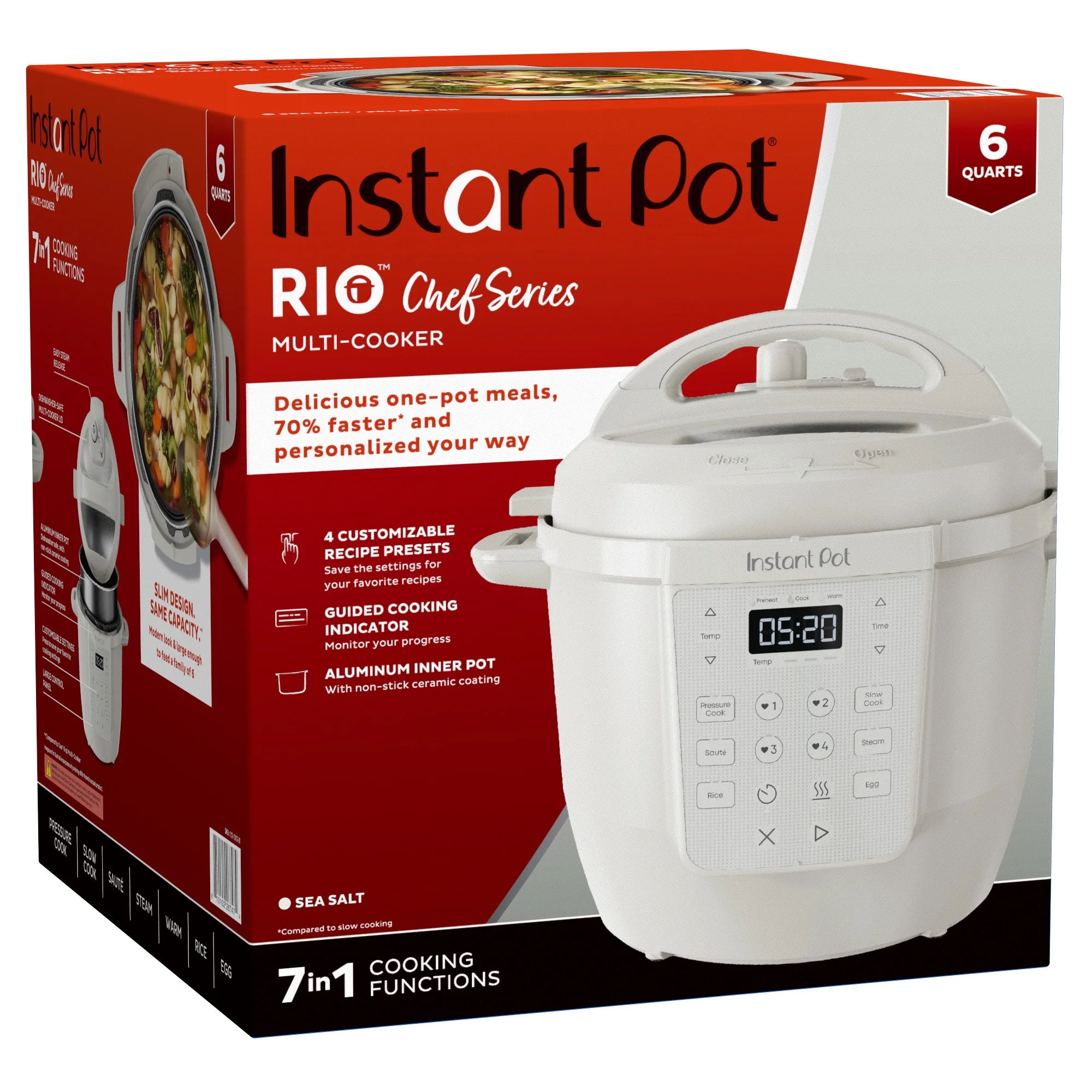 Instant Pot 6Qt RIO Chef Series 7-in-1 Multi-Cooker, Pressure Cooker, Slow Cook, & More, Black - Image 24