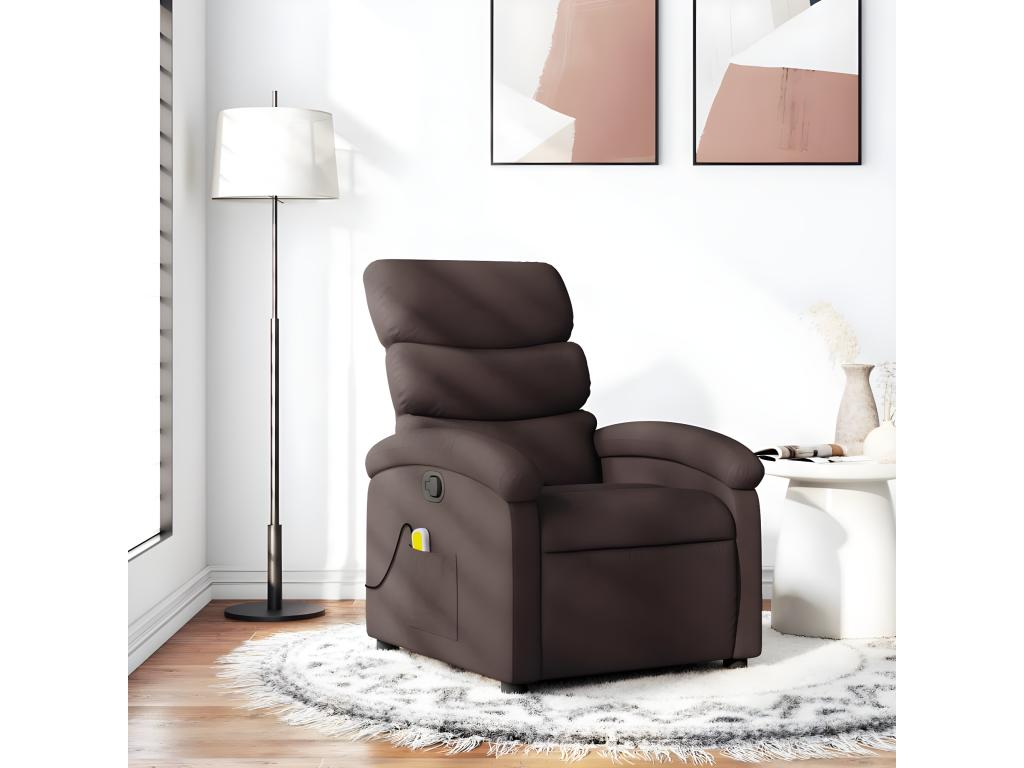 Sillón de masaje reclinable de Joliven marrón oscuro