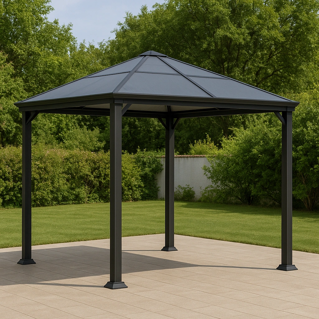 Cenador estructura cubierta gris antracita aluminio exterior 3.5x2.5x3m - NqIukos333je