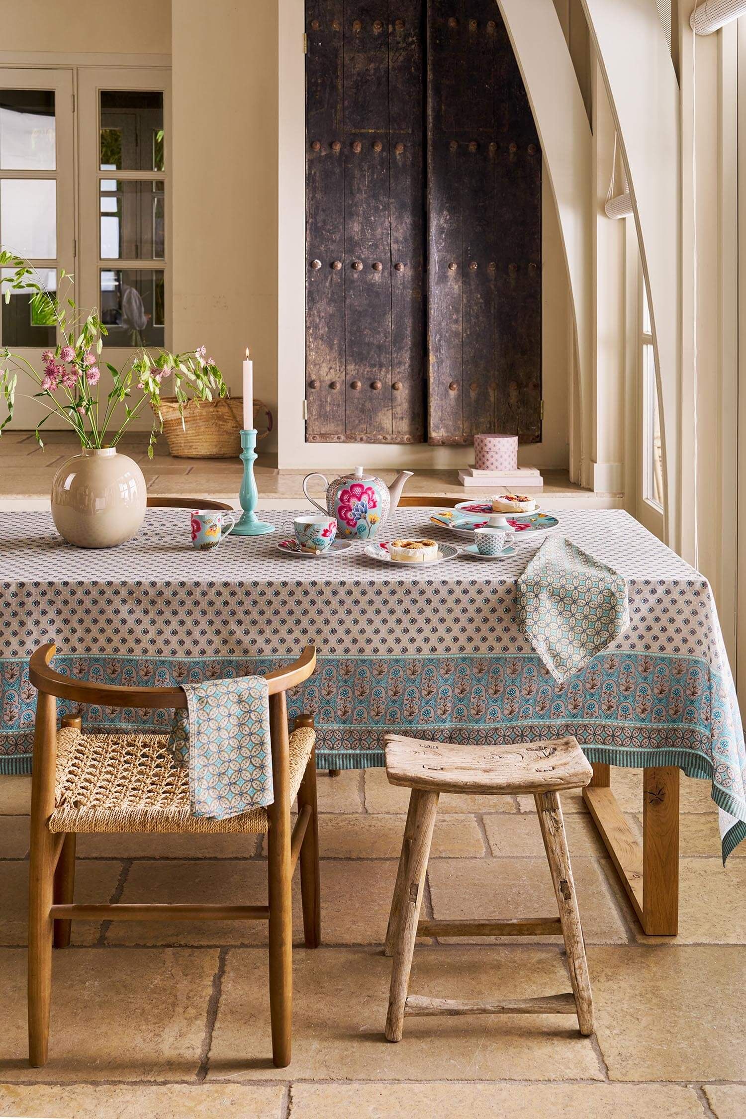 Set/2 Cups and Saucers Blooming Tales Fantasy Blue 280ml