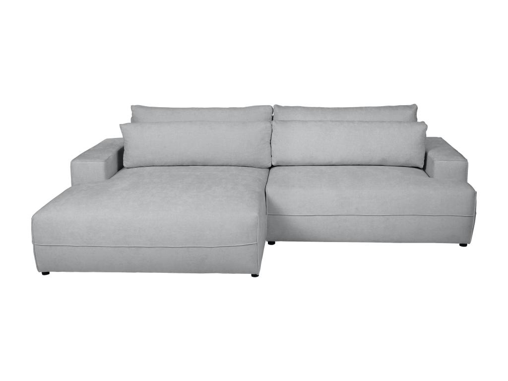 Sofá rinconera izquierdo convertible de tela texturizada gris