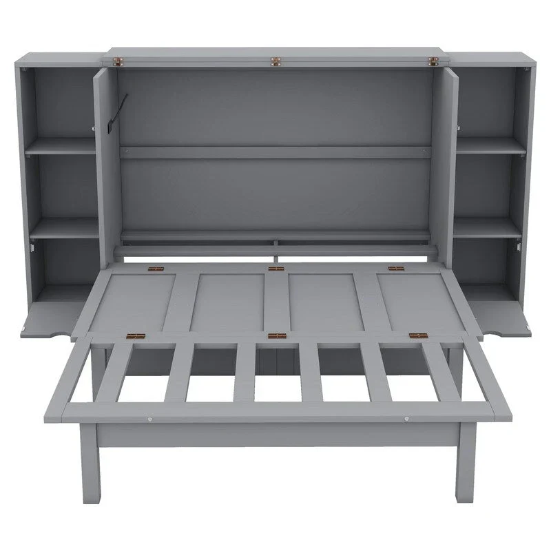 Murphy Wall Bed with Storage Shelves Drawers and USB Charging