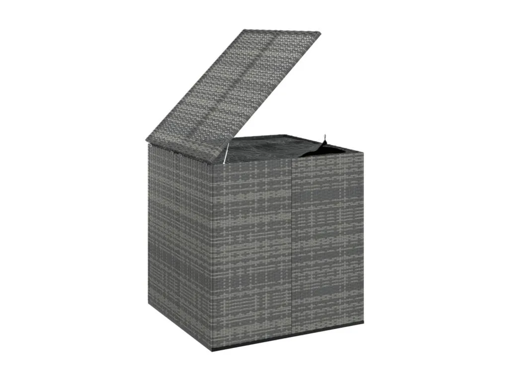 Caja de cojines de jardín resina tejida 100x97,5x104 cm gris yvk3613198