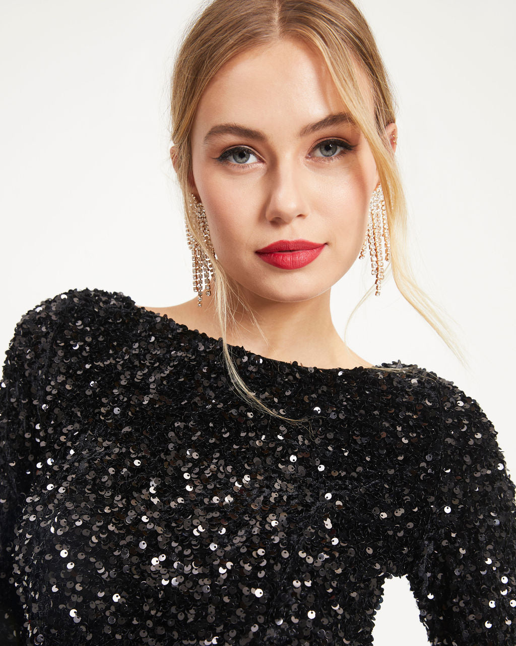 Miss Hollywood Sequin Mini Dress - Black - Se7enfashion