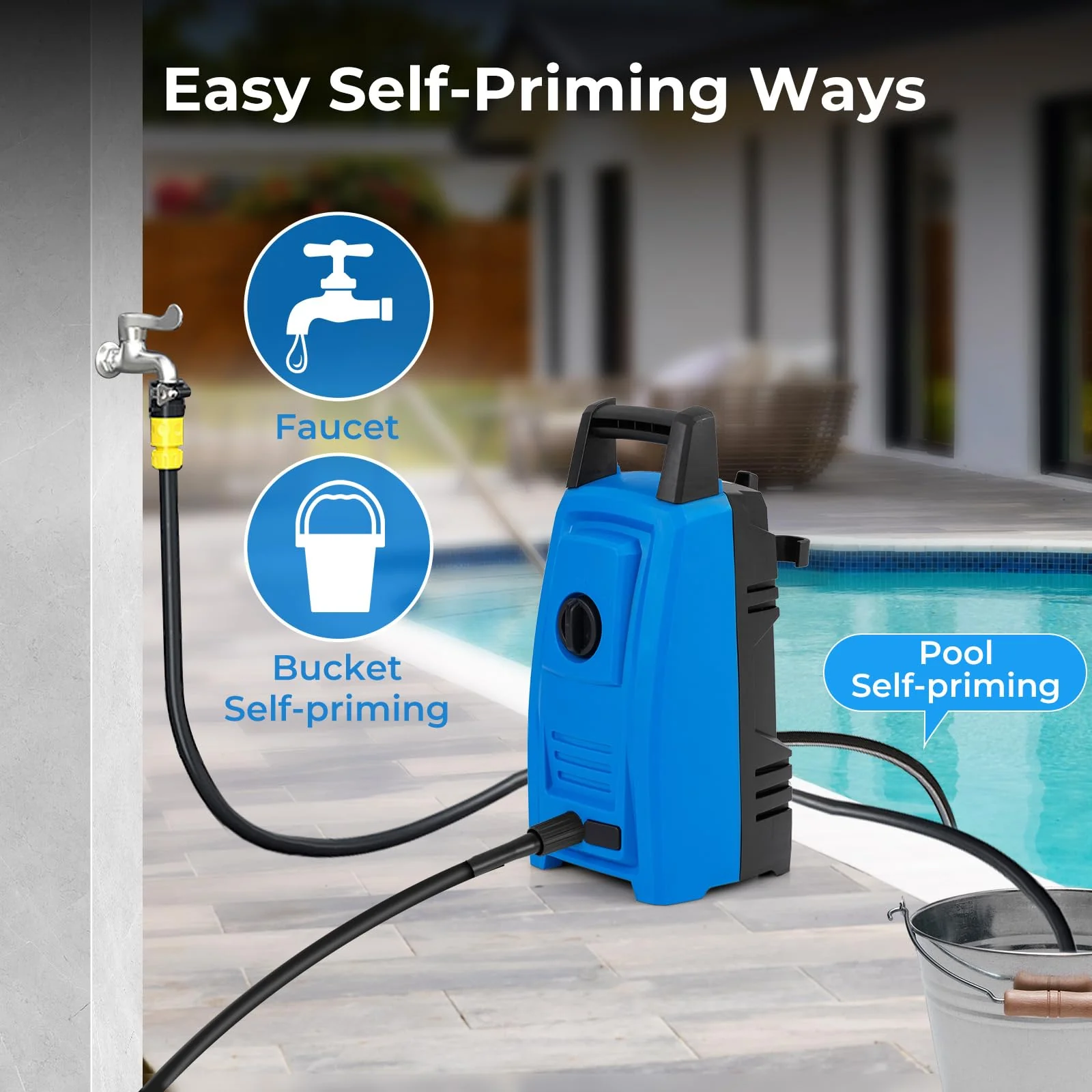 Eletriclife 1900 PSI 1.8 GPM Electric Pressure Washer with 4 Quick Connect Nozzles
