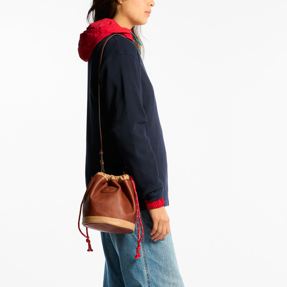 Au Vieux Campeur - Sac Grimpeur en cuir - Camel & Beige