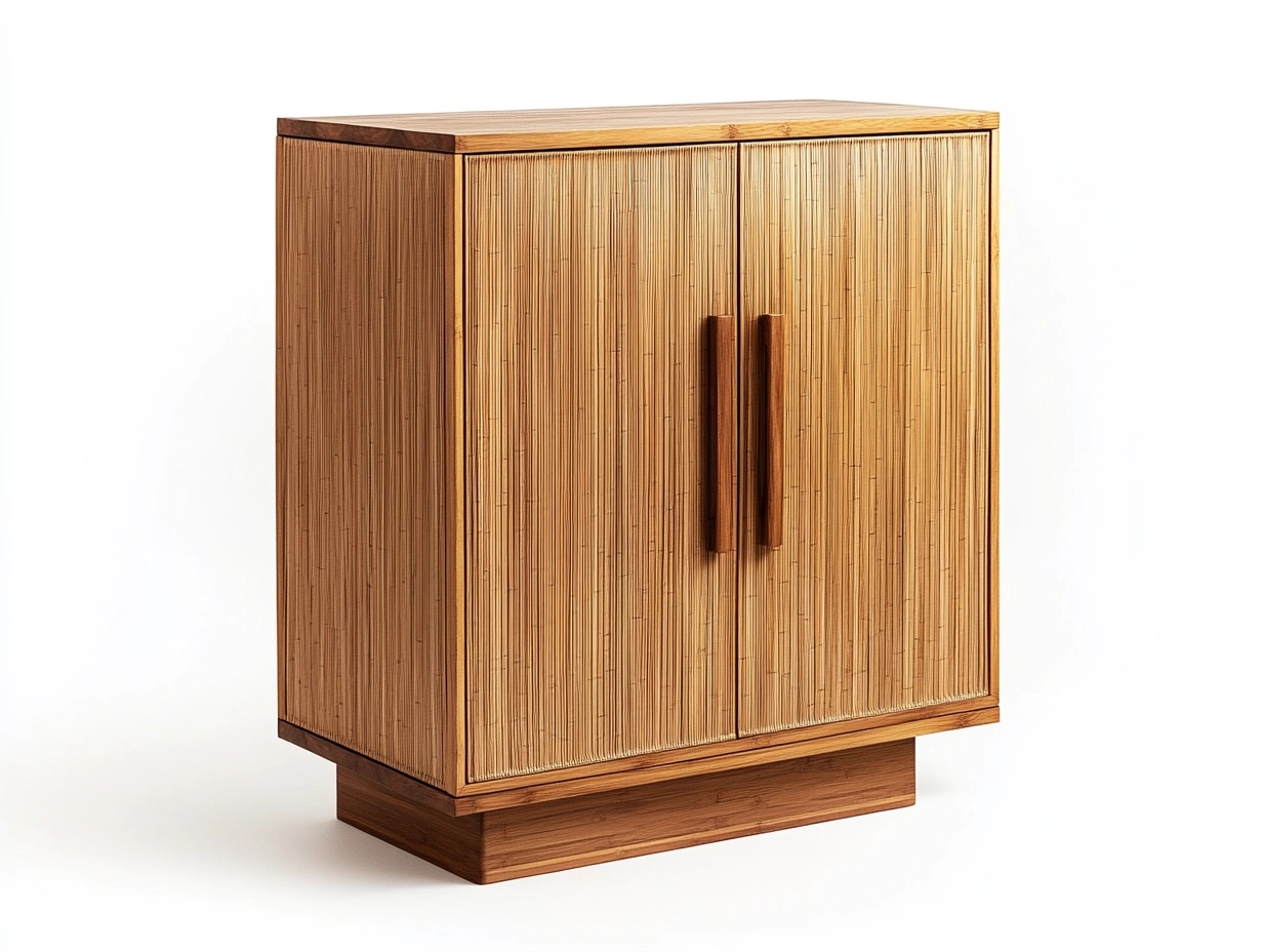 Armario de bambú natural 85x40x100 cm para salón y dormitorio diseño minimalista de almacenamiento moderno cz4587546