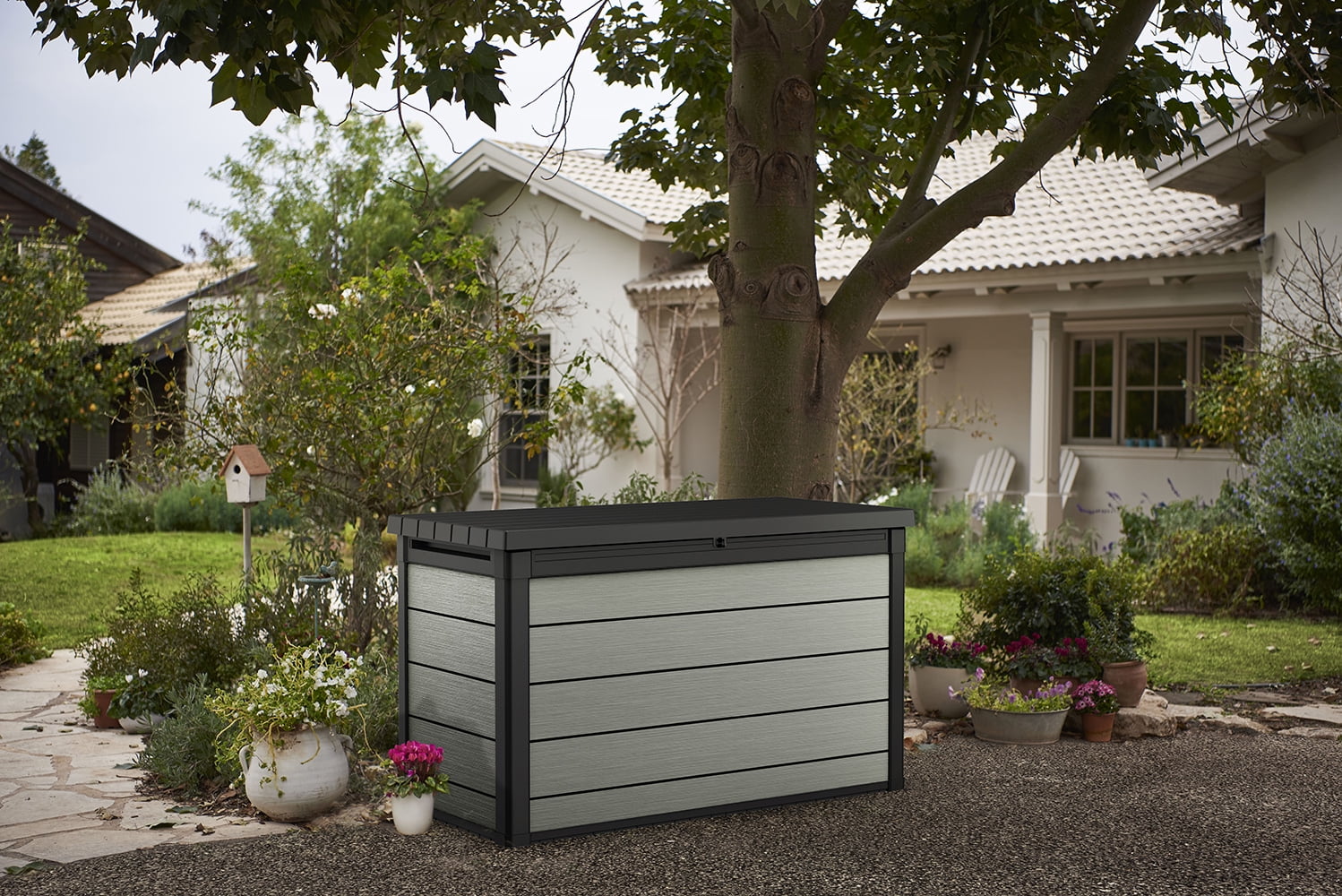 Keter Denali Grey 200 Gallon Durable Resin Outdoor Storage Deck Box Ideal Store Garden Tools and Pool Toys, Grey - Image 11