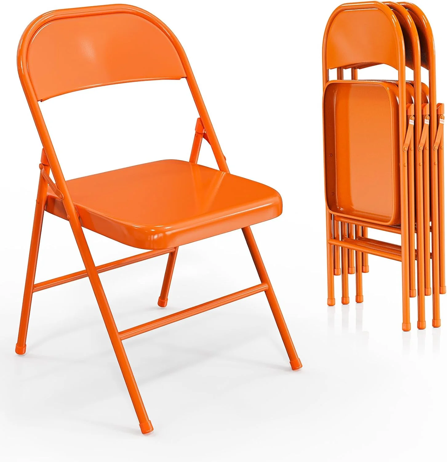 VINGLI Folding Chairs All Steel Metal Frame, Capacity 350 lbs, Durable Portable and Versatile for Indoor Outdoor Use, Black, Set of 8 - Image 27