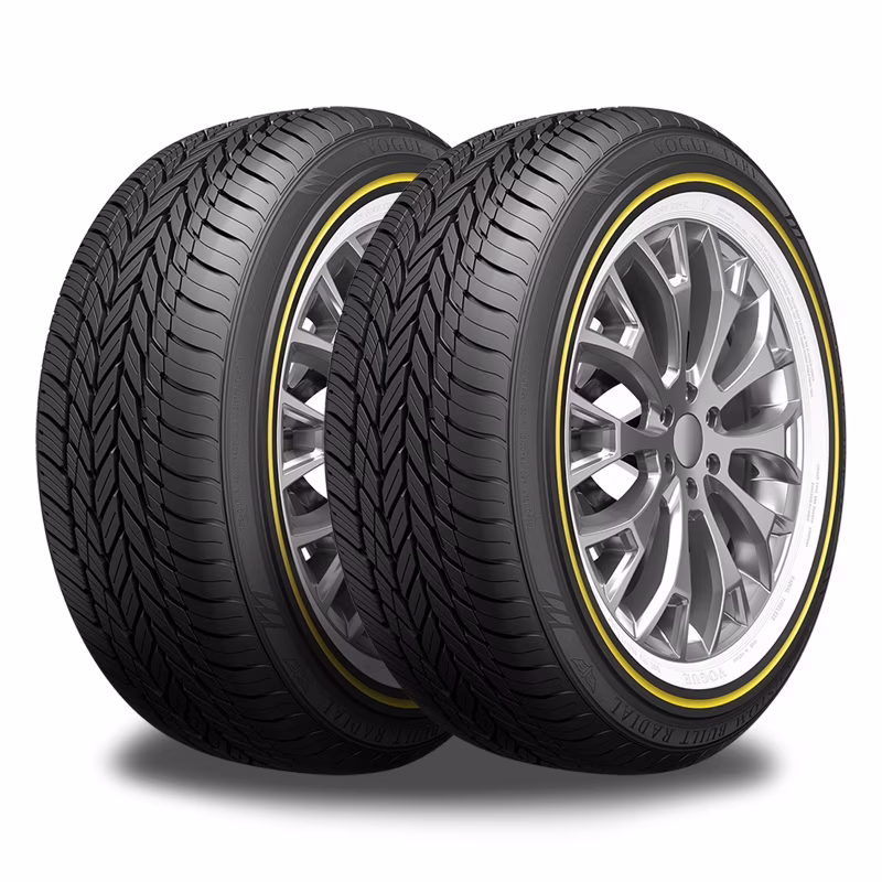 2 Vogue Tyres Custom Built Radial 235/55R17 99H White/Gold Sidewall Tires 460AA 0.3080.931 / 235/55/17 / 2355517