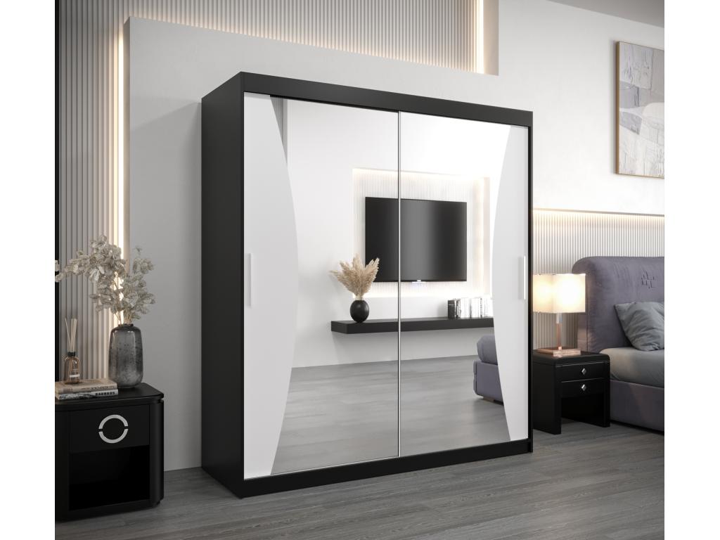 ARMARIO MONACO DE PUERTAS CORREDERAS 200/180/62 2 puertas (negro/Tucasago)