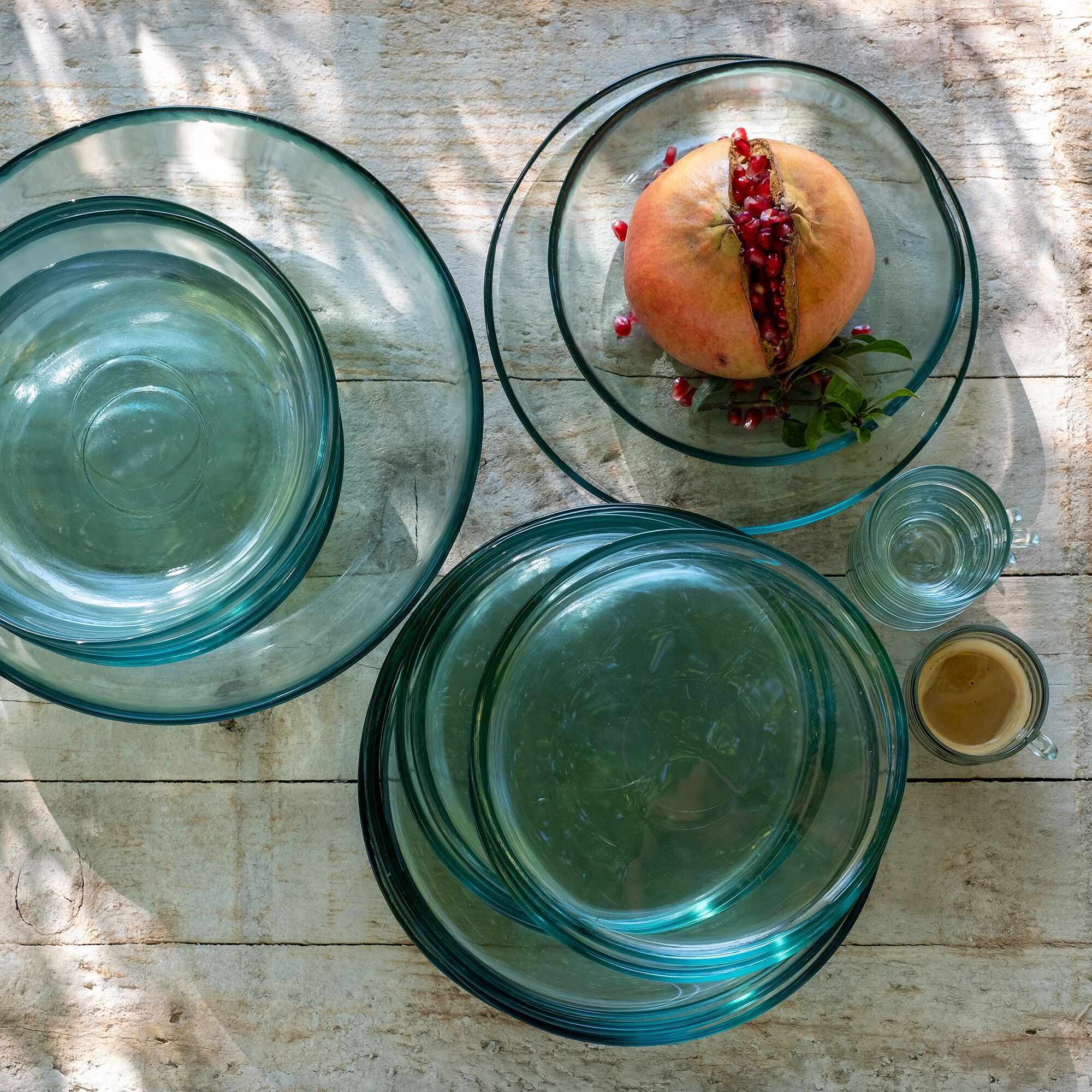 ECUME - Assiette plate en verre D25cm - transparent
