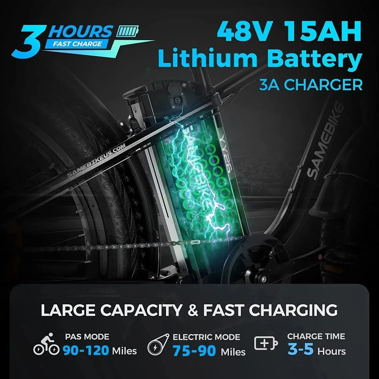 Electric Bike With 48V/15Ah Lithium Battery, 750W Motor And 26-Inch x 4.0-Inch Fat Tires - Image 6 Electric Bike With 48V/15Ah Lithium Battery, 750W Motor And 26-Inch x 4.0-Inch Fat Tires - Image 6