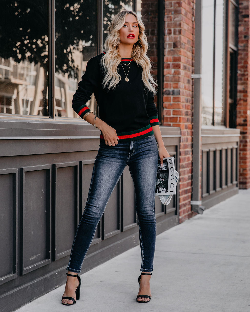 Brighton Cotton Blend Contrast Sweater - Se7enfashion