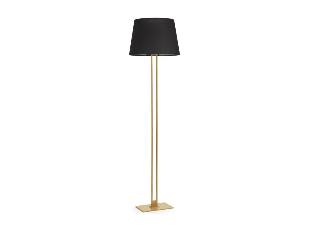Lámpara de pie CLASSICAL estilo clásico- Alt.170 cm- on/off- acero y oro- pantalla Ø45 cm- negro- E27 Máx. 60W- IP20