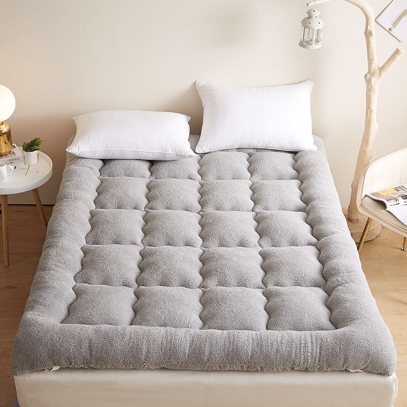 Vfedsrsge 3D Velvet Thickened Foldable Mattress - Twin/Full/Queen Size, Soft Floor Futon for Dorm, Guest, RV, Yoga & Ki-ds Play - Rollable Space Saving Mattress Topper - Image 4