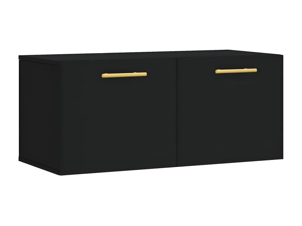 Armario de pared Biocasahogar negro en madera de ingeniería 80x36.5x35 cm WO2570403