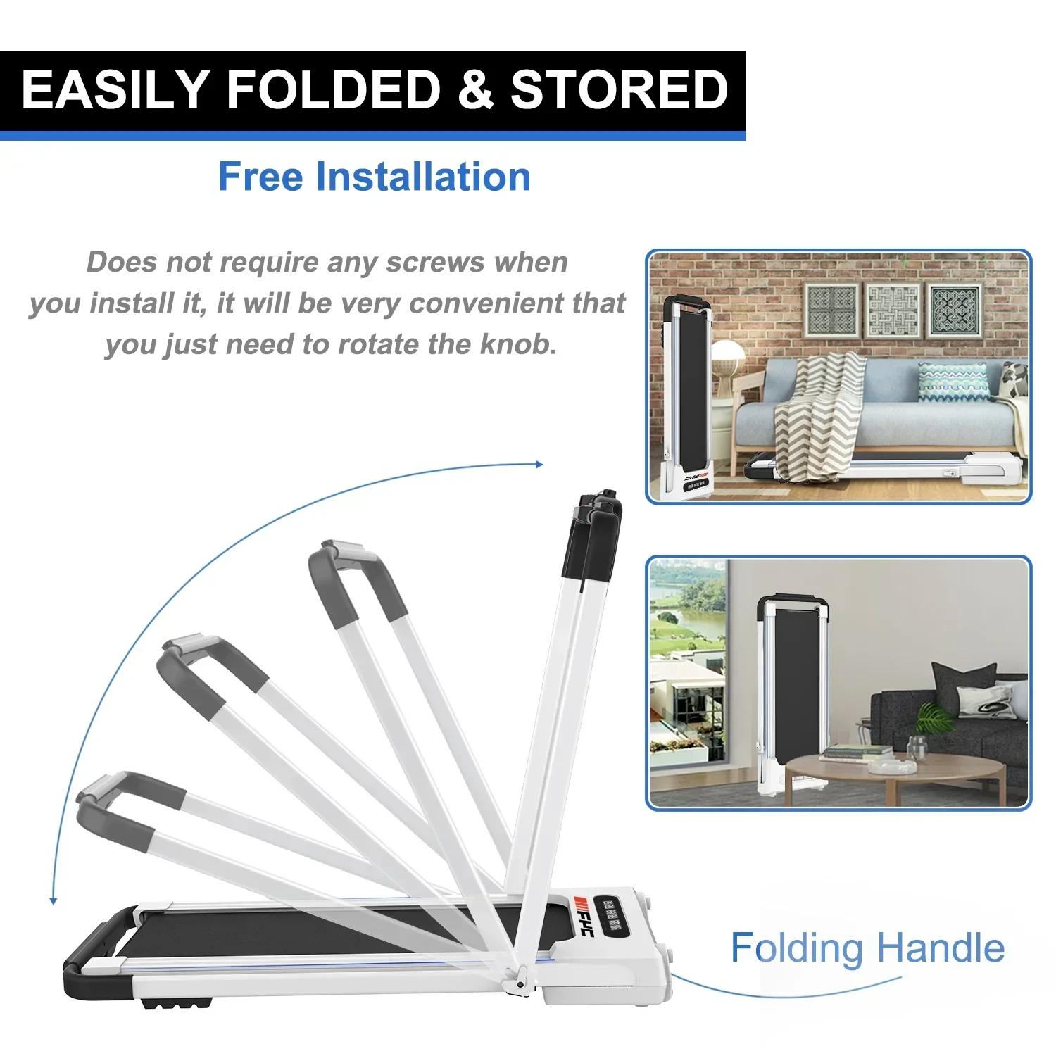 ikayaa 2 In 1 Under Desk Treadmill, 2.5 HP Folding - FYC - Image 4 ikayaa 2 In 1 Under Desk Treadmill, 2.5 HP Folding - FYC - Image 4