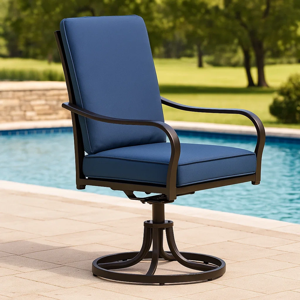 Silla de terraza,negro,hierro y poliéster,adecuada para jardín,60x58x92 cm