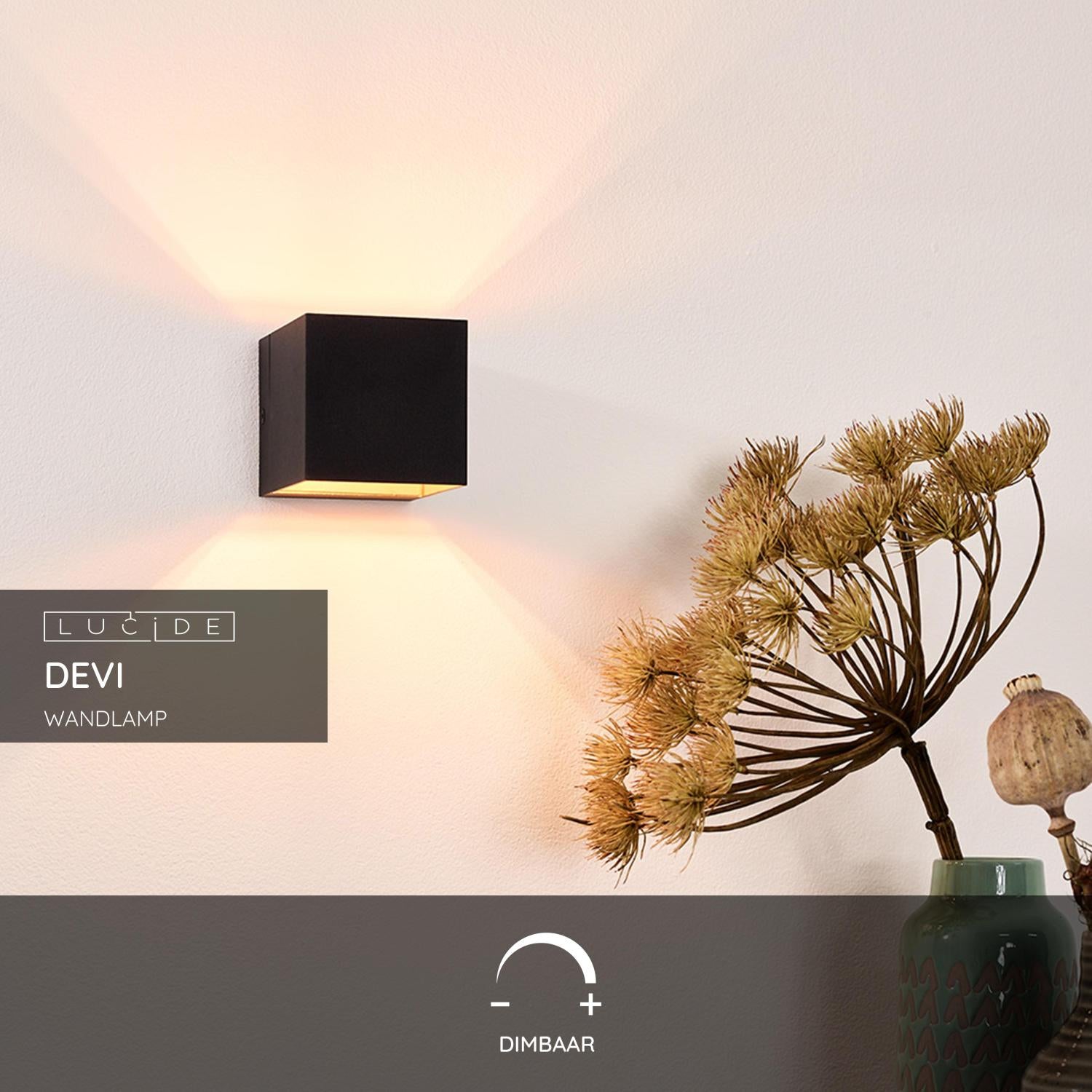 Lucide DEVI - Wandlamp - 1xG9 - Zwart