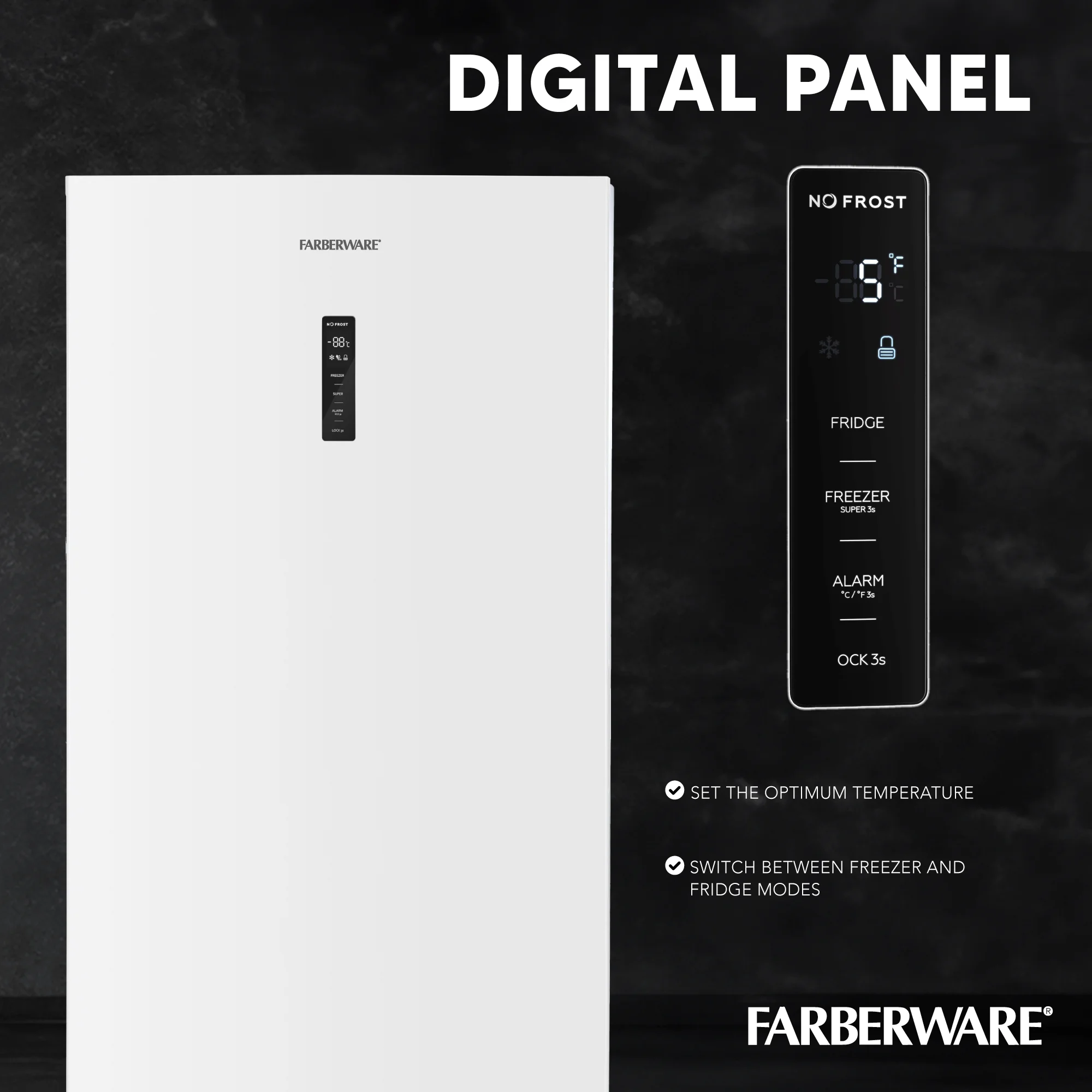 Farberware 21 cu. ft. Upright Convertible Freezer & Fridge, Garage Ready, White - Image 3