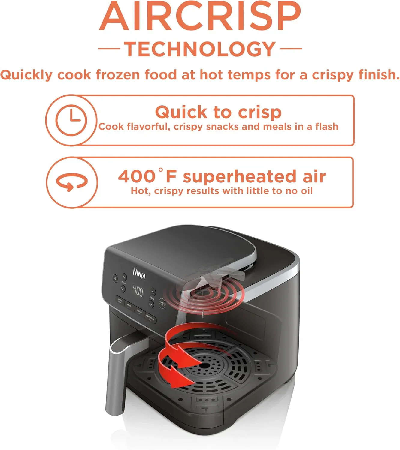 Ninja Air Fryer Pro 5-quart 4-in-1 air fryer that air fries bakes reheats and dehydrates