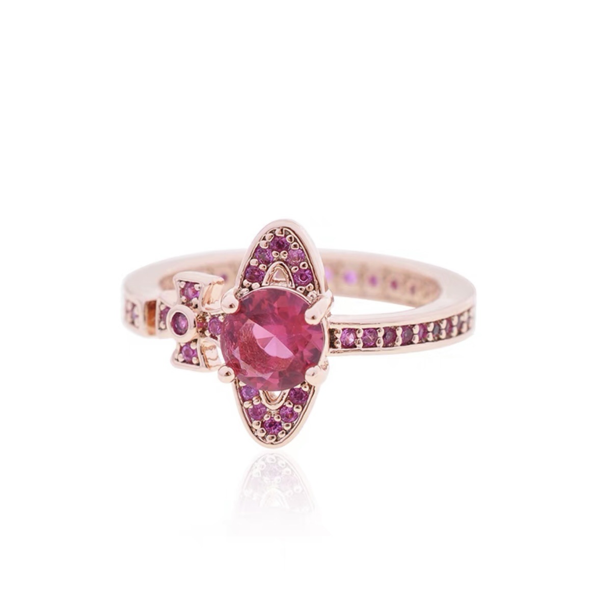 Vivienne Westwood Multi Color Diamond Saturn Ring - Original Replica Club