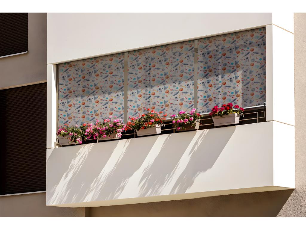Magnífico estor enrollable para exterior - 150x290 cm - Astronautas espaciales, planetas, cohetes Cortina para balcón, Estor para balcón y Cortina de protección solar