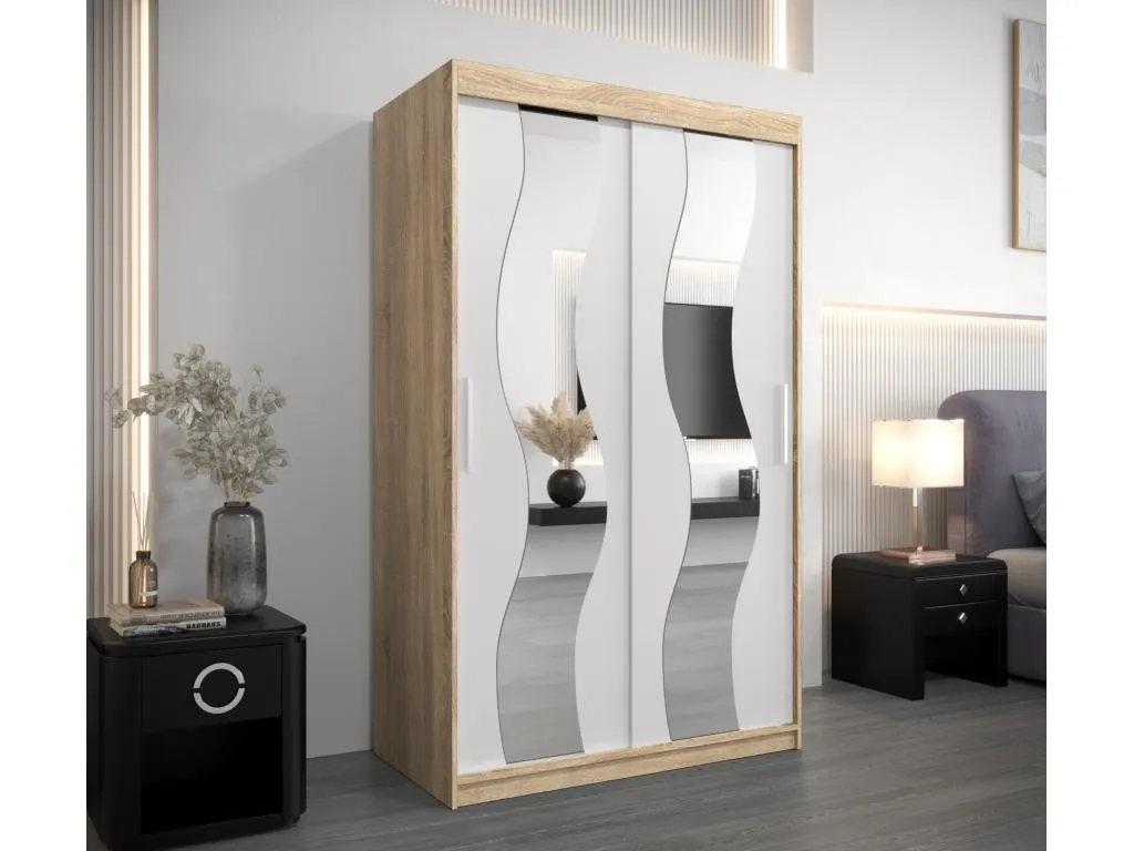 Armario Kavehomedeco de puertas correderas 200/120/62 2 puertas (Kavehomedeco/blanco) IFBF42382