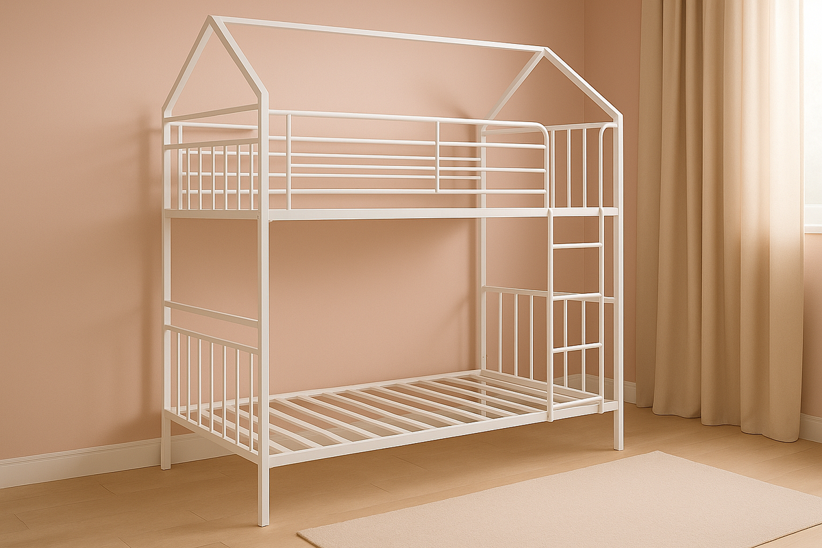 Litera Casa Infantil Metálica Espacio Juvenil Blanco 200x100x210cm