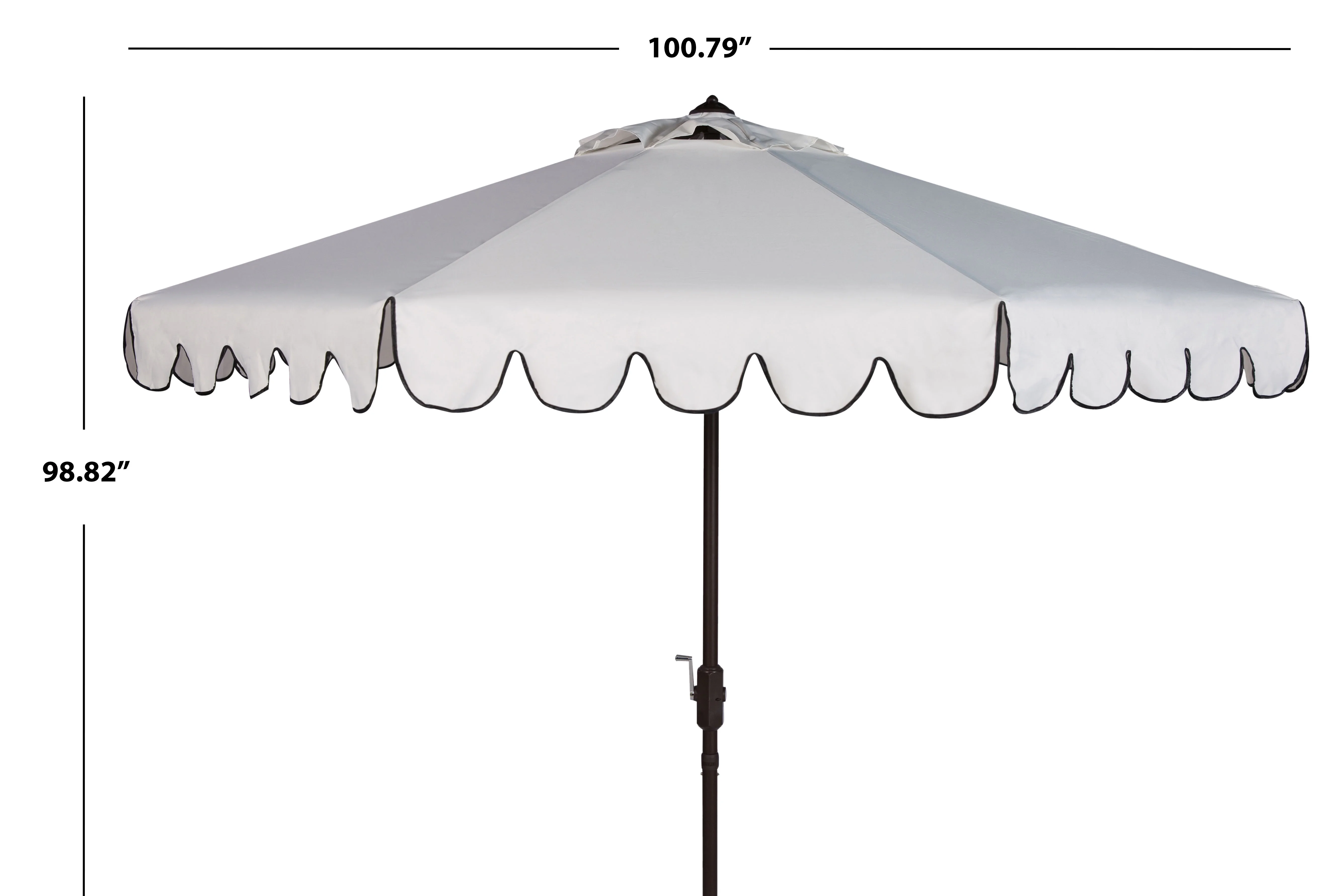 Safavieh Venice 9' Market Crank Tilt Patio Umbrella, Navy/White - Image 31