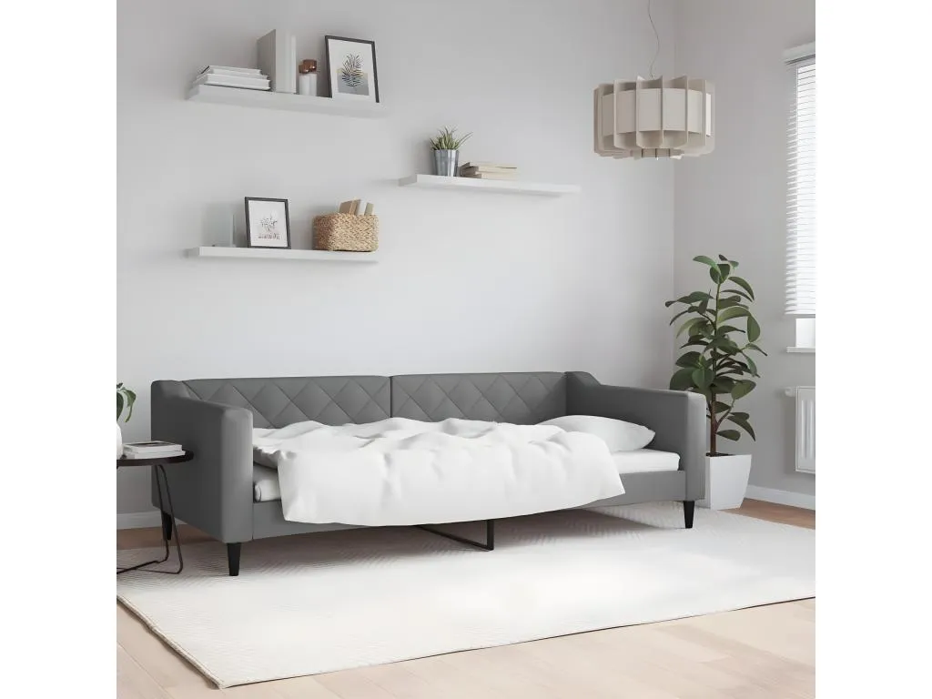 Sofá cama tela gris oscuro 90x200 cm 33885RICY