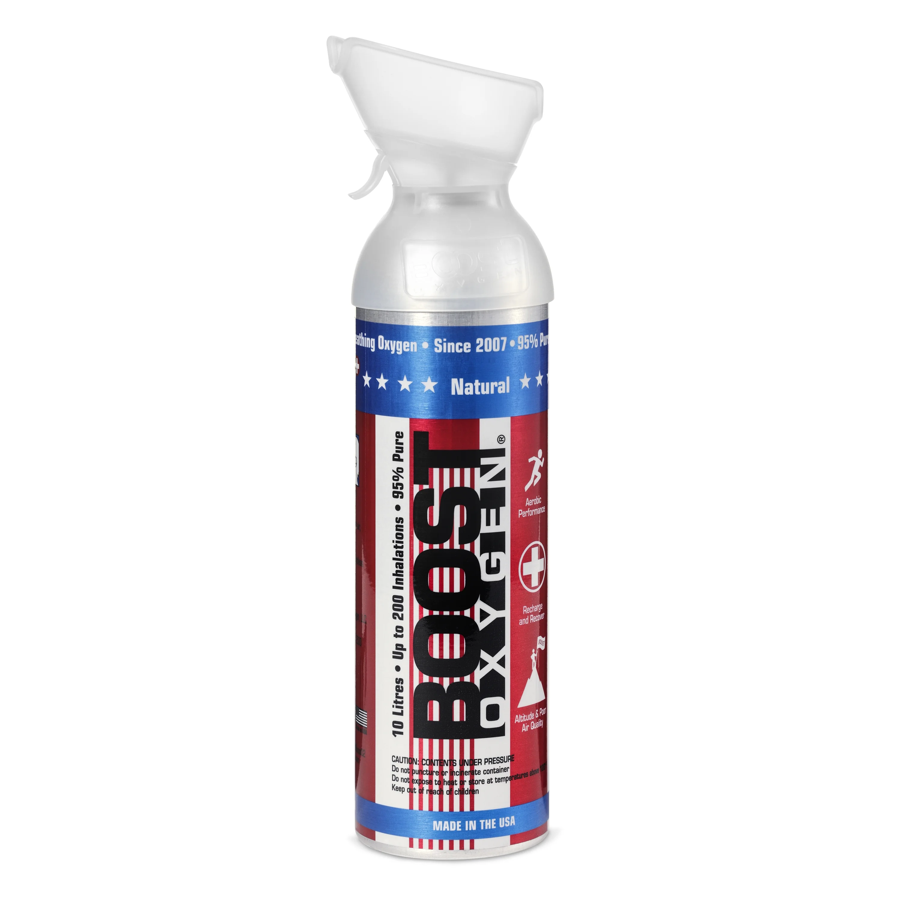 6 Pack 10L Boost Oxygen Stars/Stripes Pure Canned Oxygen Canister, Natural - Image 2