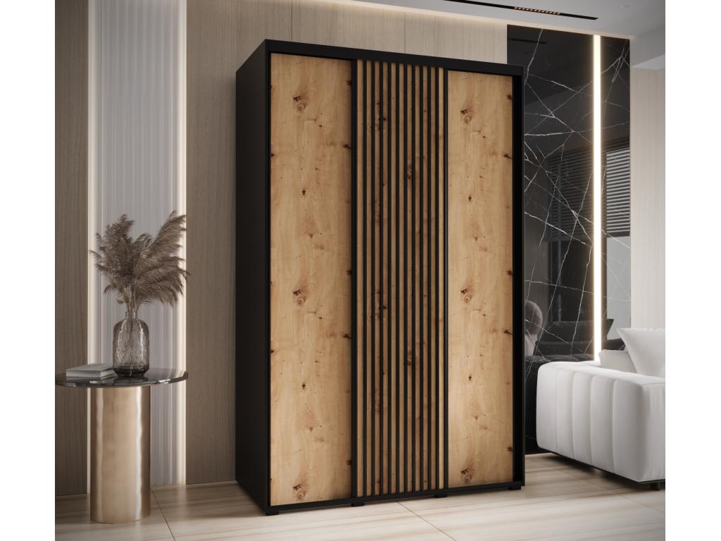 ARMARIO LANKO 1 DE PUERTAS CORREDERAS 235,2/150/45 3 puertas (negro/artisan)