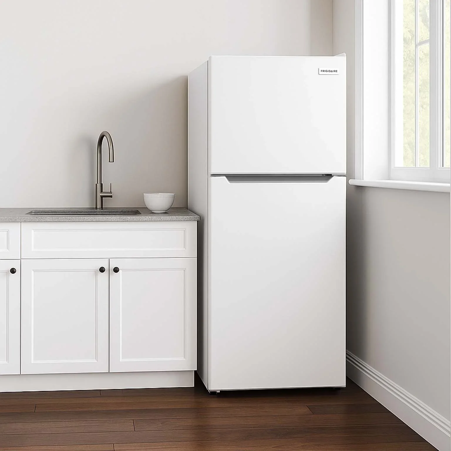Frigidaire 10 Cu. Ft. Top Mount Refrigerator, Frost Free, Platinum, EFR1033-SS-6Com