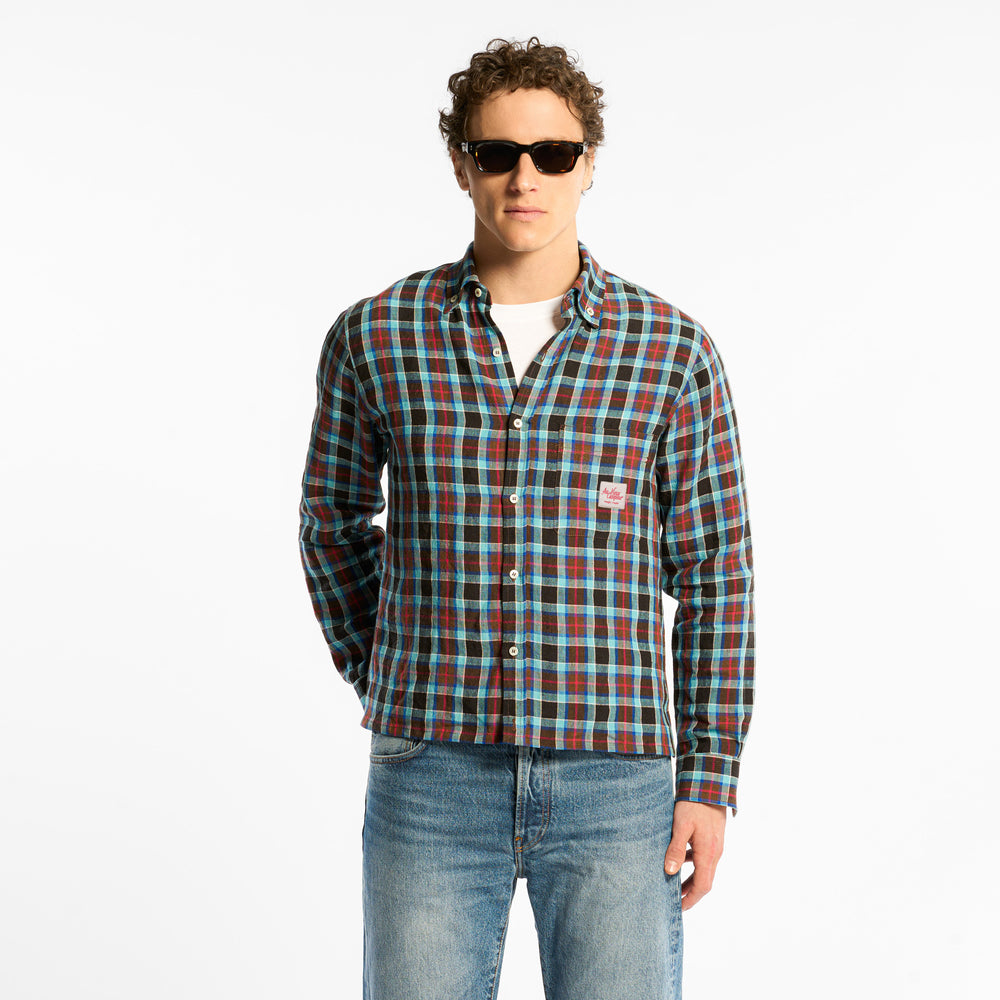 Au Vieux Campeur - Chemise Elmer à Carreaux - Bleu Marron & Rose
