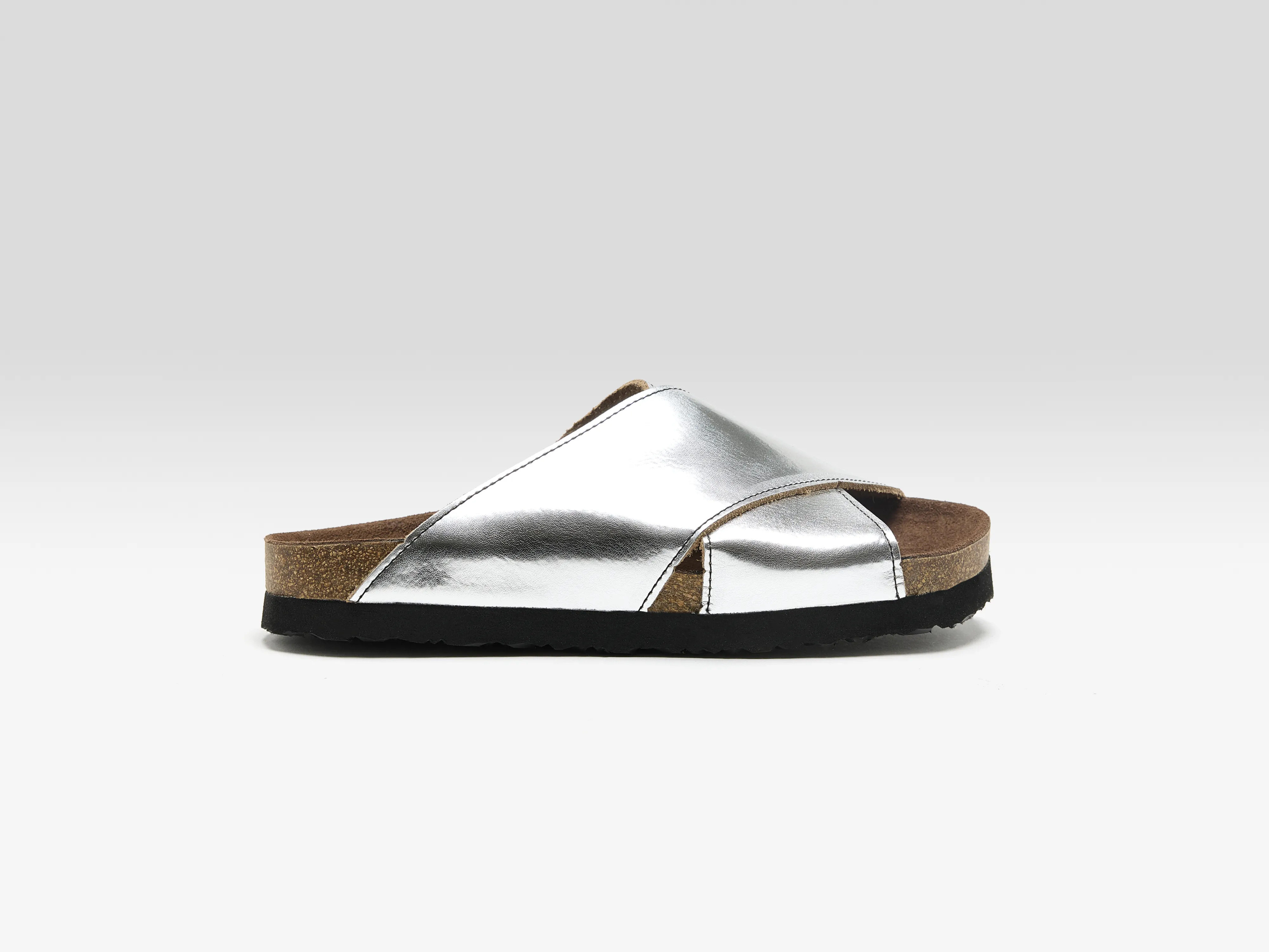 Bellerose Metallic Leather Cross Sandals  (261 / W / SILVER)