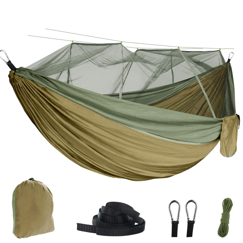 Portable Lightweight Nylon Camping Hammock with Tree Strap Recycled Hammock Mosquito Repellent