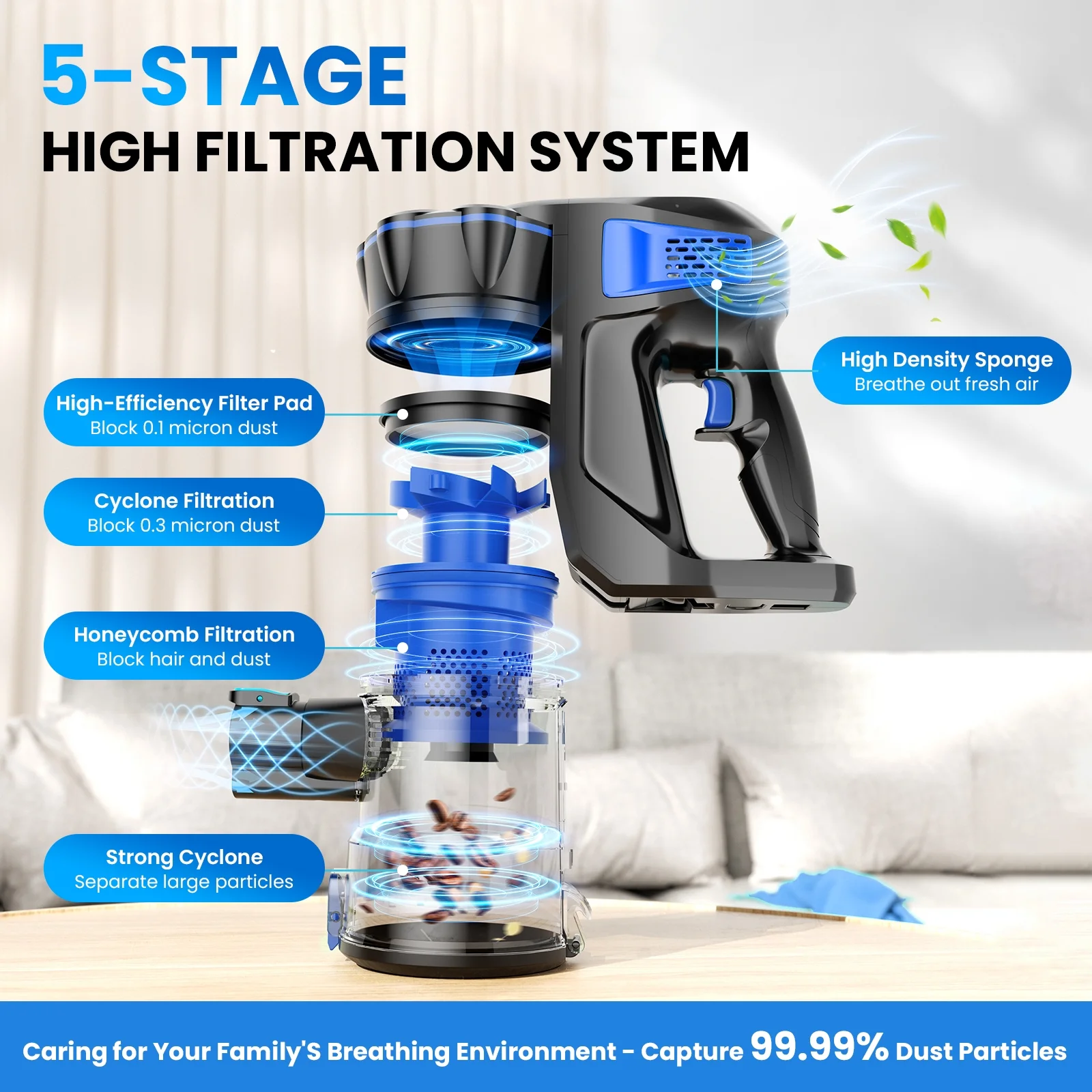 INSE Cordless Vacuum Cleaners, 6-in-1 Lightweight Stick Vacuum for Hardwood Floor Carpet Pet Hair, V770 - Image 15