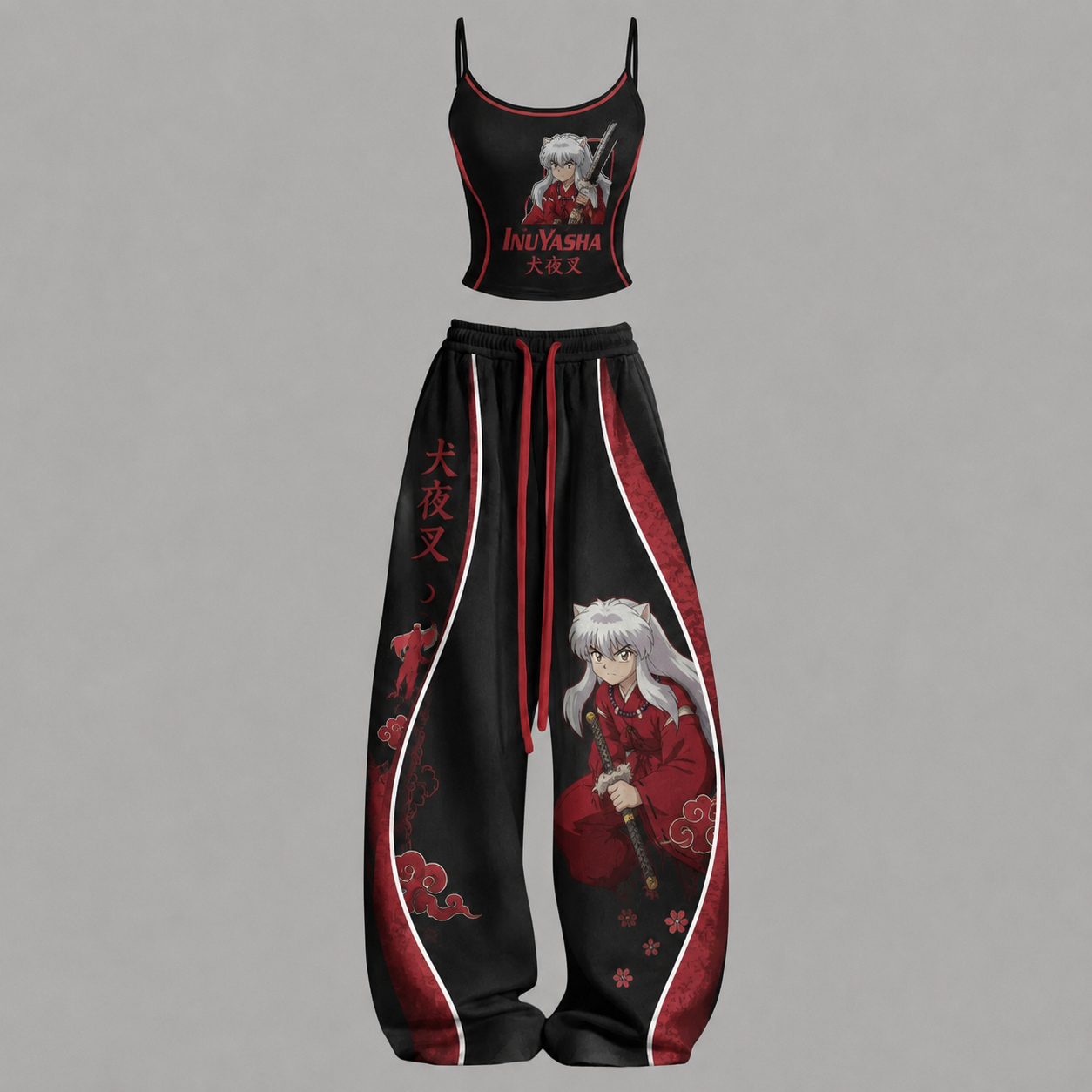 Inuyasha Top & Elasticated Trousers Two-Piece Set TeeThreads Sustain the Scene with Custom Apparel