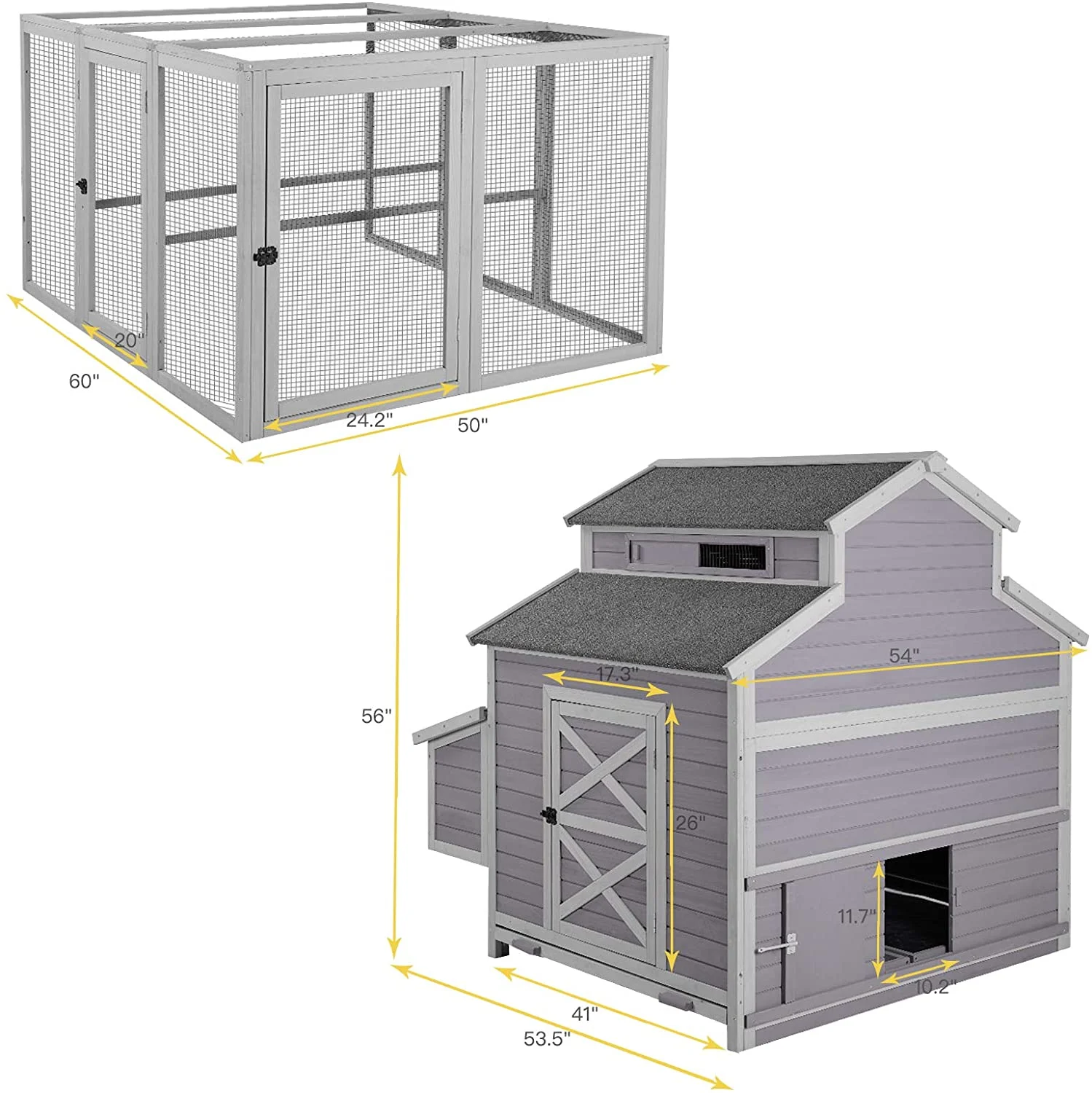 Aivituvin Extra Large Chicken Coop Wooden Hen House for 8-10 Chickens - Image 6