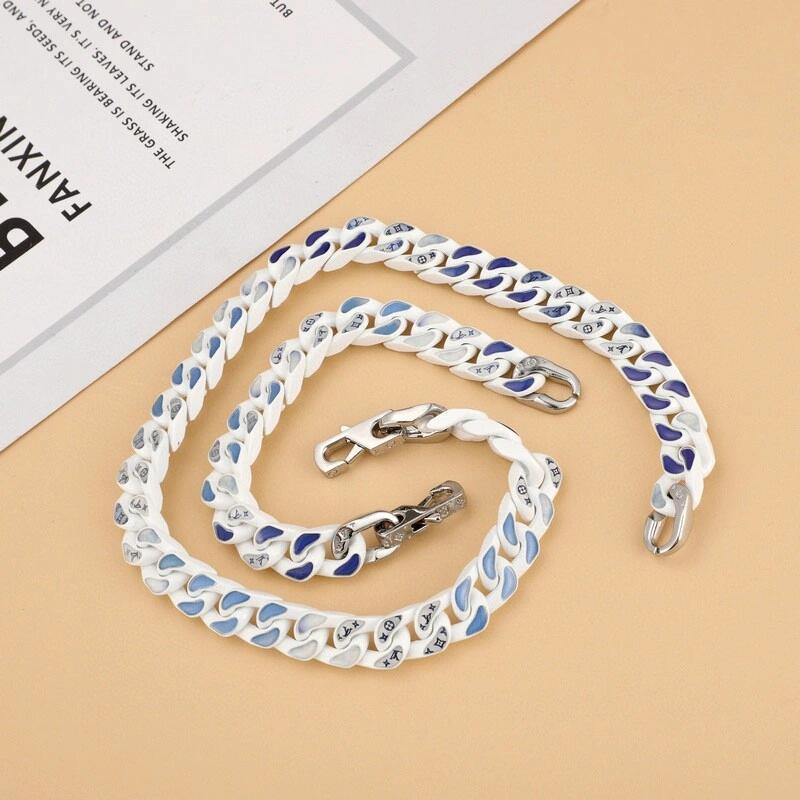 Louis Vuitton Blue Sky and White Clouds Monogram Bracelet Necklace - Original Replica Club