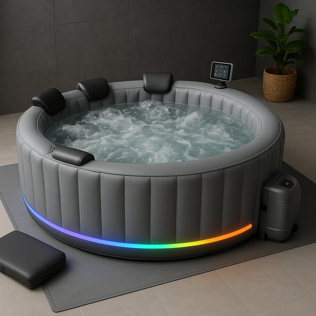 Spa hinchable circular gris PVC interior/exterior 180x180x70 cm