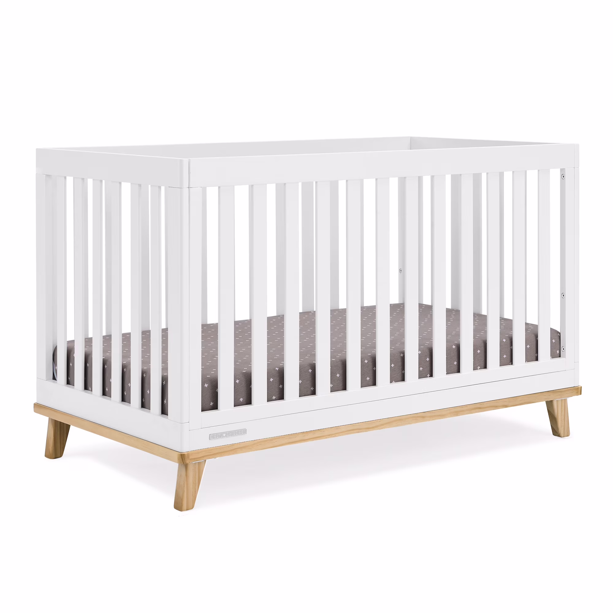 Delta Children Frankie 4-in-1 Convertible Crib - Greenguard Gold Certified, Black with Natural - Image 5