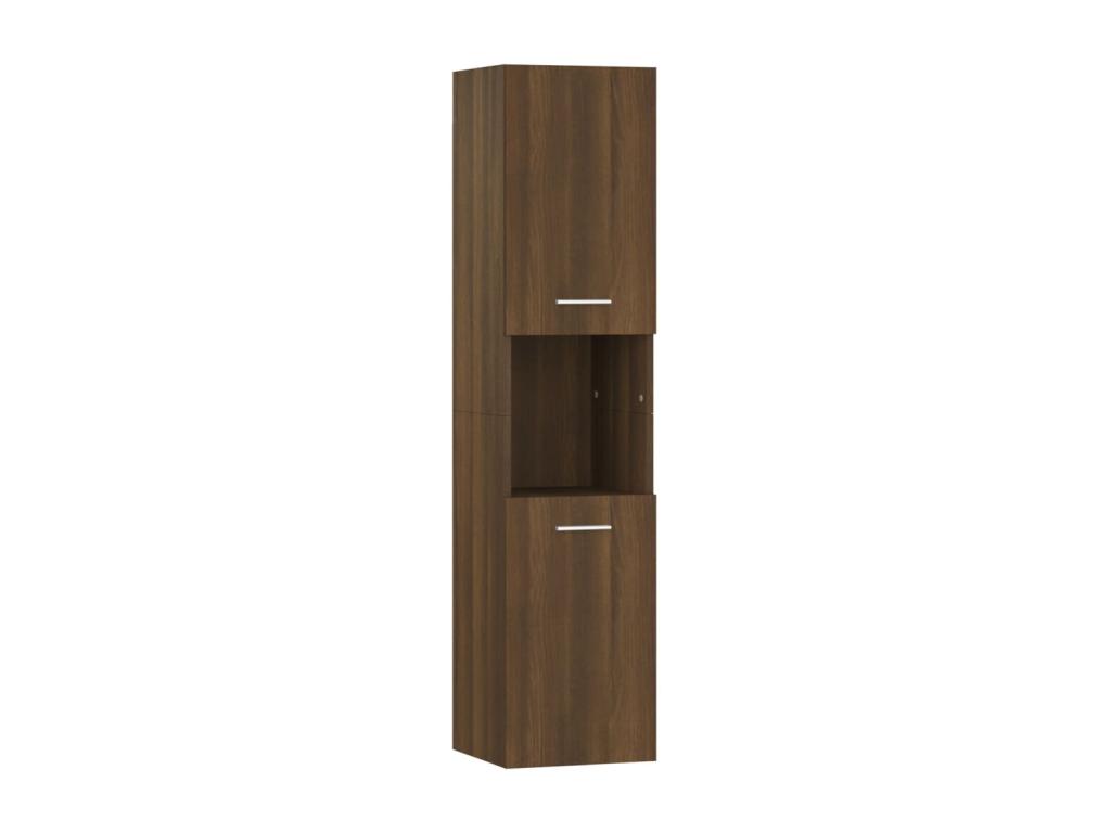 Armario de baño madera de ingeniería marrón roble 30x30x130 cm