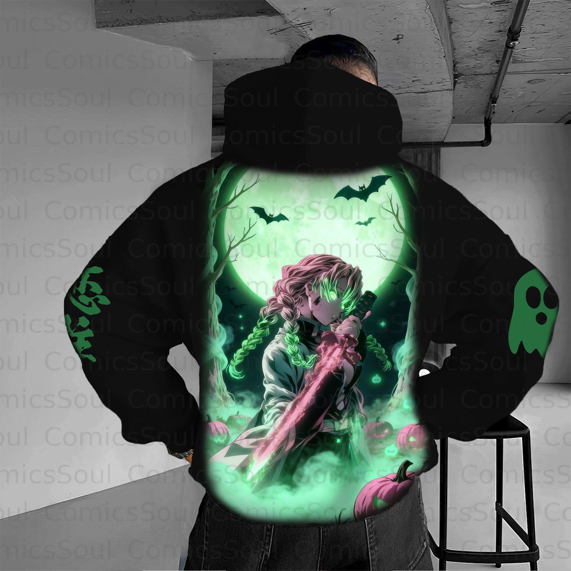 Unisex Halloween Anime Graphic Streetwear Vintage Hoodie
