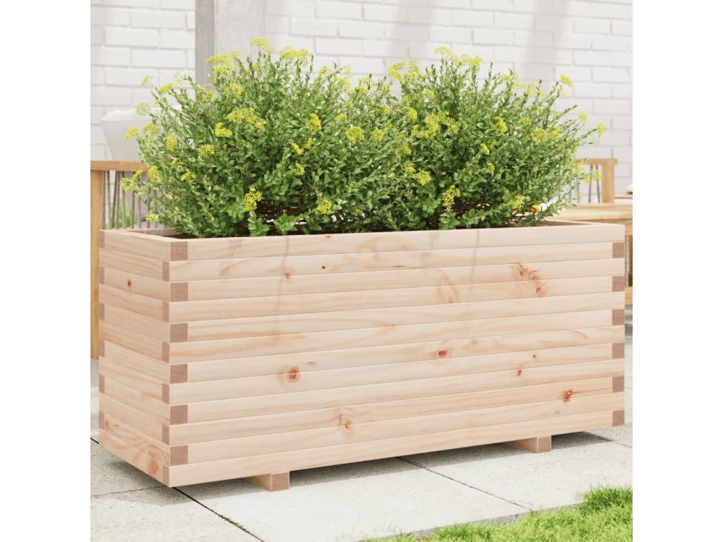 Jardinera madera maciza de pino 110x40x49,5 cm