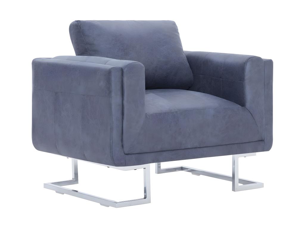 Sillón Cube Piel sintética gris